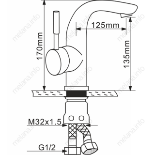 Смеситель для раковины Melana MELANA-F6105 сатин